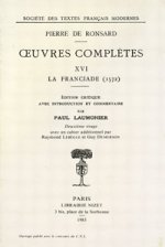 Tome XVI - La Franciade (1572)