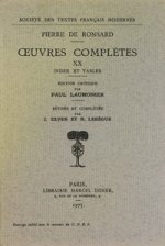 Tome XX - Index Et Tables