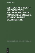 Wirtschaft. Recht. Kriegswesen. Mythologe. Sitte. Kunst. Heldensage. Ethnographie. Sachregister