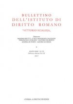 Bullettino Dellistituto Di Diritto Romano 'vittorio Scialoja': Quarta Serie - Vol. VII. Dellintera Collezione Vol. CXI, 2017