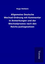 Allgemeine Deutsche Wechsel-Ordnung mit Kommentar in Anmerkungen und der Wechselprozess nach den Reichs-Justizgesetzen