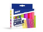 Křídy M chodníkové fluo kulaté 6ks mix barev - krabička