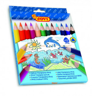 JOVI dďż˝evďż˝nďż˝ pastelky trojhrannďż˝ MAXI 12 ks