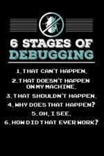 6 Stages of Debugging: 120 Pages I 6x9 I Dot Grid I Funny Software Engineering, Coder & Hacker Gifts