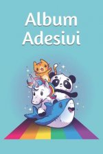 Album Adesivi: Panda Unicorno Gatto Pescecane famiglia 2- A4+ bianco - 35 pagine carta silicone-free paper - idea regalo