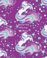 Handwriting Practice Workbook: Purple Unicorns Cover - Letter Tracing - Full Alphabet Sheets with Pictures. Improve Your Child's Writing Skills - Use