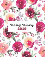 Daily Diary 2019: Floral Diary Calendar Notebook with Inspiration Quotes for a Positive Mood