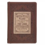 Journal Classic Zippered Luxleather a Man's Heart - Prov 16:9