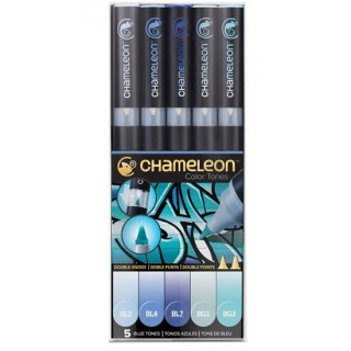 Set Chameleon tďż˝novacďż˝ fixy, 5ks - modrďż˝ tďż˝ny