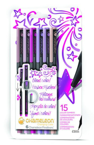 Set Chameleon Fineliner - detailnďż˝ popisovaďż˝e, 6ks - pďż˝ďż˝rodnďż˝ tďż˝ny