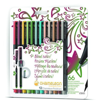 Set Chameleon Fineliner - detailnďż˝ popisovaďż˝e, 12ks - sytďż˝ tďż˝ny