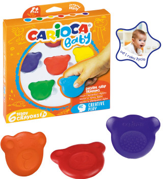 CARIOCA dětské voskovky Teddy Crayons 6 ks