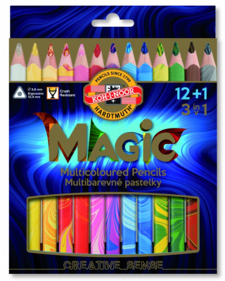 Koh-i-noor pastelky MAGIC multibarevné 12+1ks v sadě