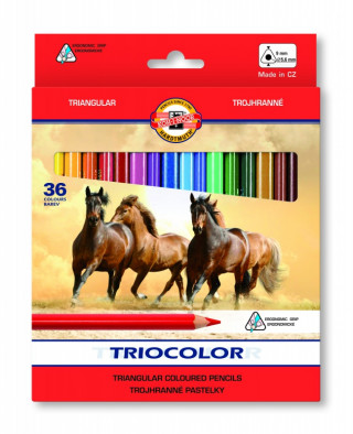 Koh-i-noor pastelky TRIOCOLOR trohranné 36 ks
