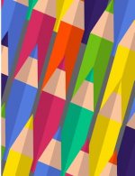 Crayon School Patterns: Pencil Pattern College Ruled Line Notebook