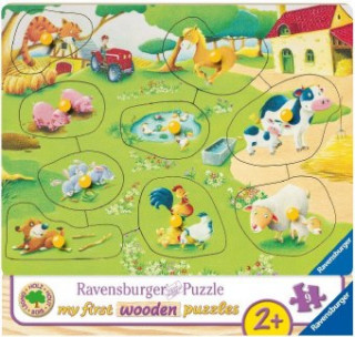 Ravensburger Kinderpuzzle - 03683 Kleiner Bauernhof - my first wooden puzzle mit 9 Teilen - Puzzle für Kinder ab 2 Jahren - Holzpuzzle