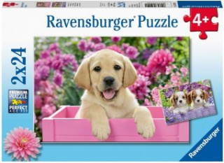 Ravensburger Kinderpuzzle - 05029 Freunde mit Fell - Puzzle für Kinder ab 4 Jahren, mit 2x24 Teilen