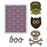 SIZZIX Thinlits vyřezávací kovové šablony - Haloween 4 ks + embosovaci kapsa