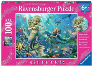 Ravensburger Kinderpuzzle - 12872 Unterwasserschönheiten - Meerjungfrau-Puzzle für Kinder ab 6 Jahren, mit 100 Teilen im XXL-Format, mit Glitter