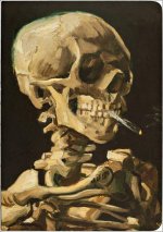 Head of a Skeleton with a Burning Cigarette, Skull, A5 Notebook