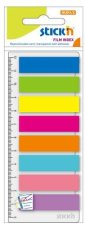 Zakładki indeksujące 8 kolorów neon x 25 sztuk + linijka