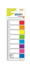 Zakładki indeksujące 8 kolorów neon x 15 sztuk + linijka