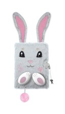 Pamiętnik z kłódką 3D włochacz A5, 96 kartek Bunny