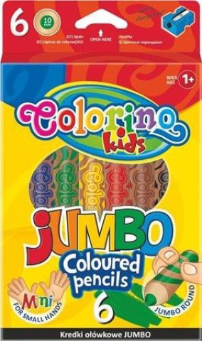 Kredki ołówkowe Colorino Jumbo 6 kolorów +temperówka