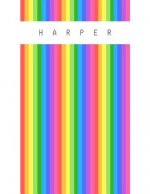 Harper: Personalized rainbow sketchbook with name: 120 Pages