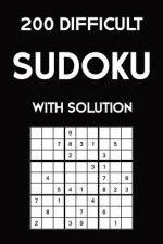 200 difficult Sudoku with solution: 9x9, Puzzle Book, 2 puzzles per page