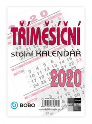 Tříměsíční kalendář - nástěnný kalendář 2020