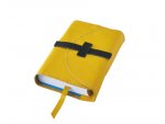 Obal na knihu kožený se sponou Žlutý