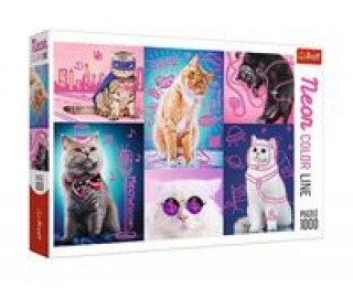 Trefl Puzzle Super kočky/1000 dílků Neon Col