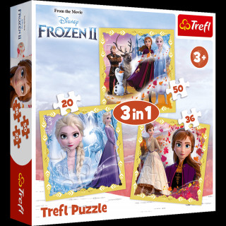 Puzzle Ledové království 2 Síla Anny a Elsy 3v1
