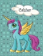 Cahier: Retour ? l'école, rentrée scolaire - Cahier quadrillé 5x5 grand format (A4), 120 pages - Licorne