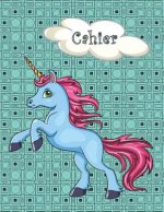 Cahier: Retour ? l'école, rentrée scolaire - Cahier quadrillé 4x4 grand format (A4), 120 pages - Licorne