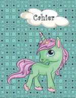 Cahier: Retour ? l'école, rentrée scolaire - Cahier quadrillé 4x4 grand format (A4), 120 pages - Licorne