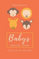 Babytagebuch Babys Erstes Jahr Hallo Kleines Wunder: A5 Tagebuch mit schönen Sprüchen als Geschenk zur Geburt für Mädchen- Geschenkidee für werdene Mü