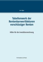 Tabellenwerk der Rentenbarwertfaktoren vorschussiger Renten