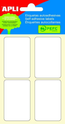 Samolepicďż˝ etikety 34 x 53 mm - bďż˝lďż˝ 24 ks