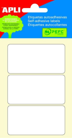 Samolepicďż˝ etikety 34 x 67 mm - bďż˝lďż˝ 18 ks