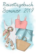 Reisetagebuch Sommer 2019: Sommerliches Urlaubstagebuch mit Platz für Packlisten und Reiseinfos, sowie für Fotos, Zeichnungen und Notizen