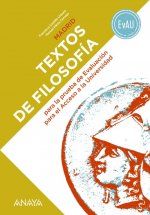 TEXTOS DE FILOSOFÍA PARA LA PRUEVA EVAU. ACCESO A LA  UNIVERSIDAD