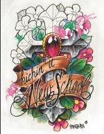 Kickin it New School: An adult coloring book of illustrative tattoo designs