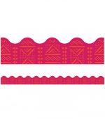 One World Pink Batik Scalloped Borders