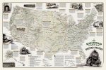 National Geographic: Railroad Legacy Map of the United States Wall Map (Poster Size: 36 X 24 Inches)