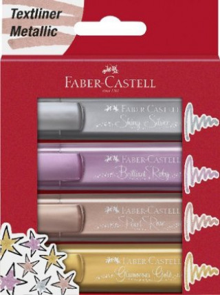 Faber-Castell Textmarker TL 46 Metallic 4er Etui (gold, silber, rosé, rubin)