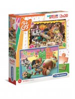 Puzzle SuperColor 44 Koty  2 x 20