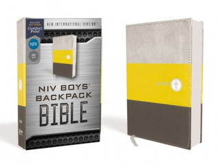 Niv, Boys' Backpack Bible, Compact, Leathersoft, Yellow/Gray, Red Letter Edition, Comfort Print ()