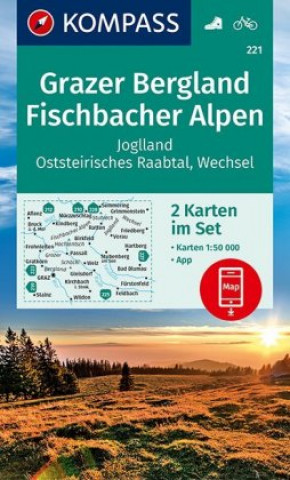 KOMPASS Wanderkarten-Set 221 Grazer Bergland, Fischbacher Alpen (2 Karten) 1:50.000
